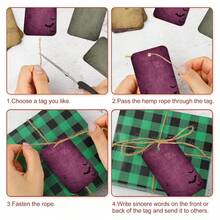 50pcs Halloween Gift Tags With Hemp Rope - Vintage Bats Spider Web Patterns Holiday Hanging Labels For Presents, Gift Bags & Party Favor, Halloween Gift Decorations, Halloween Party Supplies - Multicolor - View 7