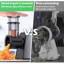 DUCHIFAD Electric Cheese Grater, Electric Slicer Shredder With 5 Versatile Blades, Electric Slicer Shredder, Digital Salad Machine For Fruits, Vegetables, Cheeses - Black - View 6