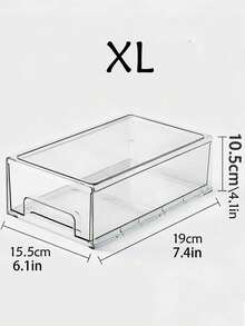 1/2/5pcs Desktop Storage Box Transparent Cosmetic Stationery Jewelry Bathroom Organizer Drawer-Style Multi-Layer Plastic Organizer Box Refrigerator Drawer-Style Storage Organizer Modern Housewife Ice Storage Box Drawer Freezer Fresh-Keeping Box - Clear - View 9