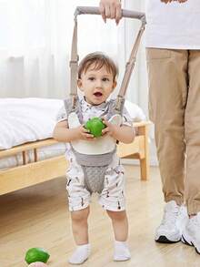 Adjustable Baby Walking Harness Breathable Mesh Detachable Toddler Walking Assistant Anti-Fall Infant Stand Up Walker Belt For 7-24 Months Baby - Light Grey - View 2