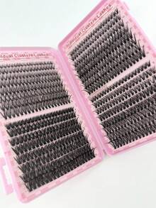 640 Clusters D Curl Single Strand Eyelash Extensions, 9-16mm Mixed Length, Large Capacity Segmented Eyelashes, D Curl Dense Cluster Eyelashes, Lightweight Layered Makeup Effect, Easy For DIY Home Use And Daily Makeup, Gift - D - View 7