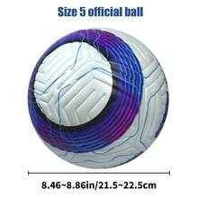 1pc High-Quality Seamless Hot-Attached No.5 Football, High-Quality Reinforced PU For Durability And Wear Resistance. Stable And Precise Flight Trajectory. A Two-In-One Product For Adult Competitions And Training, Meeting Various Field Usage Needs. - Blue - View 4