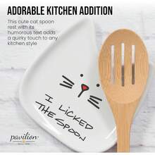 Cute Cat Ceramic Spoon Holder, Funny "I Licked The Spoon" Kitchen Spoon Holder, Cat-Shaped Utensil Holder, Suitable For Countertop And Stove, Kitchen Decor Gift For Cat Lovers. Practical Kitchen Utensils, Kitchen Storage Supplies, Kitchen Supplies, Kitchen Utensils: Unusual But Practical Items, Kitchen Decor, Kitchen Utensils, Organized, Kitchen Storage Rack - Multicolor - View 1