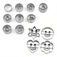 13pcs/Set 3D Christmas Cookie Cutter Cookie Mold Santa Claus Snowman Tree Reindeer Cookie Mold Cute Smiling Face Expression Pack Christmas New Year Party Decoration Baking Tools - View 9