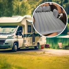 Car Inflatable Mattress SUV Back Seat Portable Travel Camping Bed, With 2 Air Pillows, Universal Car Sleeping Pad, Suitable For Road Trips And Outdoor Adventures, Car Accessories, Car Inflatable Bed. - Black - View 8