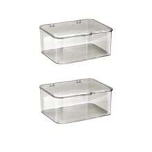 1pc Transparent Plastic Hair Accessory Storage Box With Hinged Lid, Dust-Proof Clear Organizer For Hair Ties, Hair Clips, Headbands And Small Jewelry - Multicolor - View 17