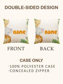 1pc Customizable Personalized Text Print Double-Sided Pillow Case, Pillow Case, Patterned Pillow Case, Suitable For Holiday Gifts, DIY Patterned Pillow Case, For Family, Friends And Yourself - Orange - View 9