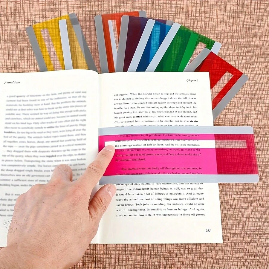 40片PET閱讀螢光標記條,彩色閱讀追蹤尺書籤,學生閱讀輔助學習文具 - 多色款式隨機 - 查看 1