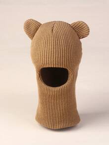 1PC Unisex Kids Toddler Bear Ear Cartoon Warm Knitted Beanie Hat With Neck Warmer - Bear - View 22