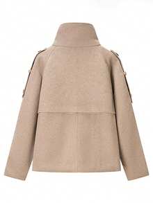 Autumn New Women's European And American Style French Design Fashion Versatile Overcoat - Khaki - View 2