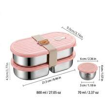 Kotak Makan Siang Portabel Stainless Steel 304, Wadah Penyimpanan Makanan Salad Buah Anti Bocor, Kotak Bento yang Dapat Ditumpuk, Aman untuk Mesin Pencuci Piring & Microwave, Cocok untuk Pelajar dan Dewasa di Rumah, Sekolah, Kantor, Berkemah di Luar Ruangan, Piknik, Perjalanan, Kembali ke Sekolah - MultiWarna - View 20