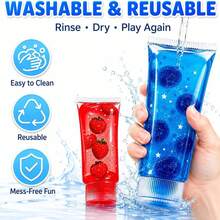 1pc Ch Boki Fruit Tube Squeeze Toy, Transparent Glitter Sequin Squishy, Cute Fruit Bead Stress Relief Toy, Anxiety Relief, Creative Desktop Fidget Toy For Kids, Stress Relief Venting Toy, Fingertip Toy, Hand Pressure Relief, Birthday-Party-Christmas-Valentine's Day-Best Gift For Kids, Squishy, Back To School Squishy, Need Doh Squishy, Crunchy Squishy, Crunchy Squishy Party Favors For Kids - NNL44 - View 5
