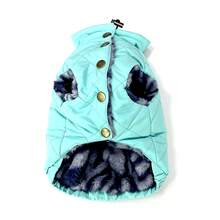 Back 30CM Dog Jacket, Windproof Dog Coat, Lightweight Puffer Vest | Winter Warm Jacket Cold Weather Coats For Small Dogs, Adjustbale Fit Leash Hole, Blue M - Cadet Blue - View 6