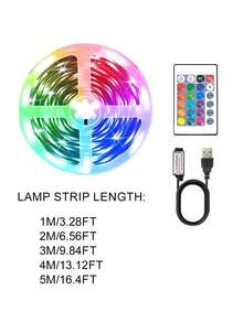 24-Key Remote Control RGB LED Strip Lights, USB Powered Color Changing Lights, 1m-5m For Home Kitchen Bar And Bedroom Decor, TV Backlight, Cabinet, Hallway, Halloween, Christmas Decoration - 24-key RGB - View 12