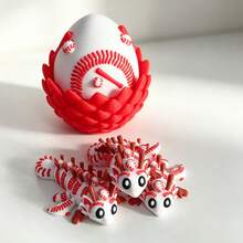 Cute Adorable 3D Printed Baseball Dragon Egg Model Set Plastic Toy Figurine Desktop Decor Sculpture Ornament Holiday Gift - Multicolor - View 8