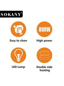 SOKANY 08110 Steak Grill Home Breakfast Sandwich Maker Bread Toaster Meat Roaster - Black - View 3
