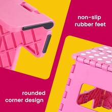 yoonispro 9/11/13 Inch Heavy Duty Folding Step Stool, Collapsible Plastic Stool With Non-Slip Design, Suitable For Kitchen, Bathroom, Bedroom, Adult Use (Blue And Pink, 1pc) - Multicolor - View 10