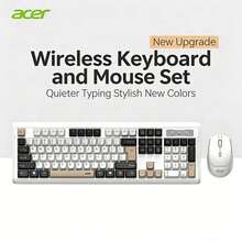 Acer Set keyboard dan mouse nirkabel. Mudah digunakan, pekerjaan kantor yang tenang, keyboard membran, rasa mengetik yang nyaman, keyboard dan mouse khusus komputer desktop, desain yang stylish. - View 14