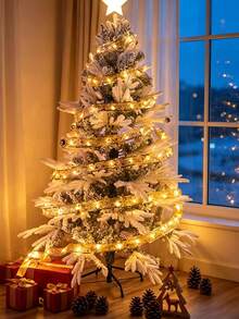 1 buah Lampu Pita untuk Dekorasi Pohon Natal, Lampu Peri Pita Perak, Cocok untuk Pohon Natal, Pernikahan, Pesta Ulang Tahun, Dekorasi Rumah Saat Liburan, Dekorasi Pesta, Hadiah Ulang Tahun, Lampu Hias Beruntai - Pita Emas - View 6