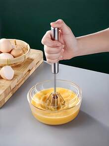 1pc Stainless Steel Multi-Function Mixer And Milk Frother - Handheld Manual Whisk, Suitable For Eggs And Cream - Kitchen Essential Tool, Christmas Gift, All Season Use - Multicolor - View 11