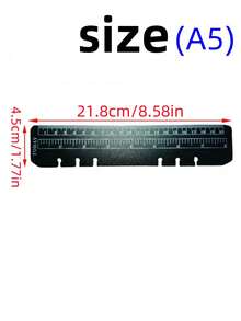 5pcs A5 6-Hole Notebook Loose-Leaf Rulers, 2 Styles: Semi-Transparent Frosted And Black, Can Be Used As Bookmarks, Index Tabs, Rulers, Dividers, Loose-Leaf Rulers, Page Marker Clip-On Bookmark Rulers, A5 6-Hole Notebook Rulers For Loose-Leaf Binders, Back To School - A5 Binder Ruler - View 3