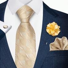 AlanKing Geometric Pattern Men's Tie Set Gift Box, Ideal Holiday Gift For Men - Multicolor - View 9