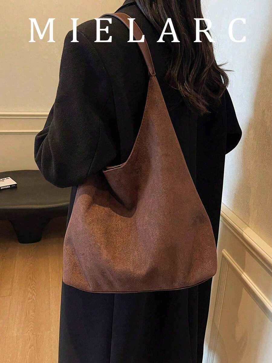 大容量麂皮女款托特包 2026新款韓系風格高級時尚休閒百搭 2件組肩背通勤購物包
