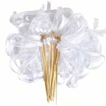 10/20pcs Ribbon Magic Wands With 3 Layers Of Ribbon And Gold Bells, Party Favors, Ribbon Sticks, Fairy Magic Wands, Wedding Decoration - Ribbon Stick - View 8