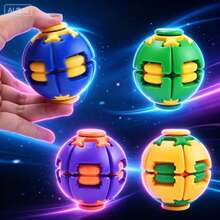 5pcs Kids Press & Rotate Stress Relief Balls, Interactive Hand & Fingertip Toys, Multi-Color Smooth Rotating Balls, Portable Handheld Sensory Accessories, Creative Anxiety Relief Daily Leisure Items - Multicolor - View 2