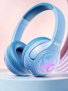 Authentic Acer OHR831 Bluetooth Over-Ear Headphones, RGB Starlight Lighting Effect, HiFi Surround Stereo Sound, Soft Breathable Thick Ear Pads, Adjustable Headband, Foldable Portable Design, Multi-Function Buttons, Macaron Color, Type-C Fast Charging - View 12