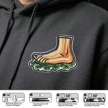 1件綠色幸運三葉草赤腳刺繡貼布，可熨燙或縫製，愛爾蘭節日夾克背包裝飾徽章 - A - 查看 3