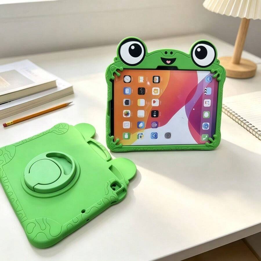 1pc Cute Frog Silicone Tablet Protective Case, Compatible With IPad 7/8/9 10.2 Inch, Air 3/4/5, Pro 11, Mini 6/7, Compatible With Samsung Galaxy Tab A7/A8/A9, Full Coverage