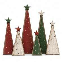 1/3/6pcs Rustic Wooden Christmas Tree Desktop Decor, Vintage Style Christmas Tree Ornament, Suitable For Fireplace Mantel, Tabletop, Shelf And Holiday Party Decoration, Also An Ideal Christmas Gift For Family And Friends - Christmas Ornament - View 13