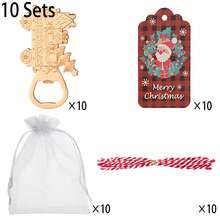 40pcs/10sets Christmas Themed Bottle Openers With Gauze Bags, Cards And Ropes - Perfect For Decorating Christmas Trees, Great Choice For Holiday Gifts And Souvenirs, Also Suitable For Weddings, Halloween, Birthdays, Thanksgiving And Other Holiday Occasions, Christmas Decorations, Christmas, Room Decor, Wall Decor, Christmas - View 9