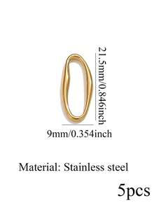 5pcs Stainless Steel 18K Gold Plated Hollow Frame Pendant Necklace Connectors DIY Jewelry Making Accessories Daily Wear Stainless Steel Pendants - Border Pendant - View 15