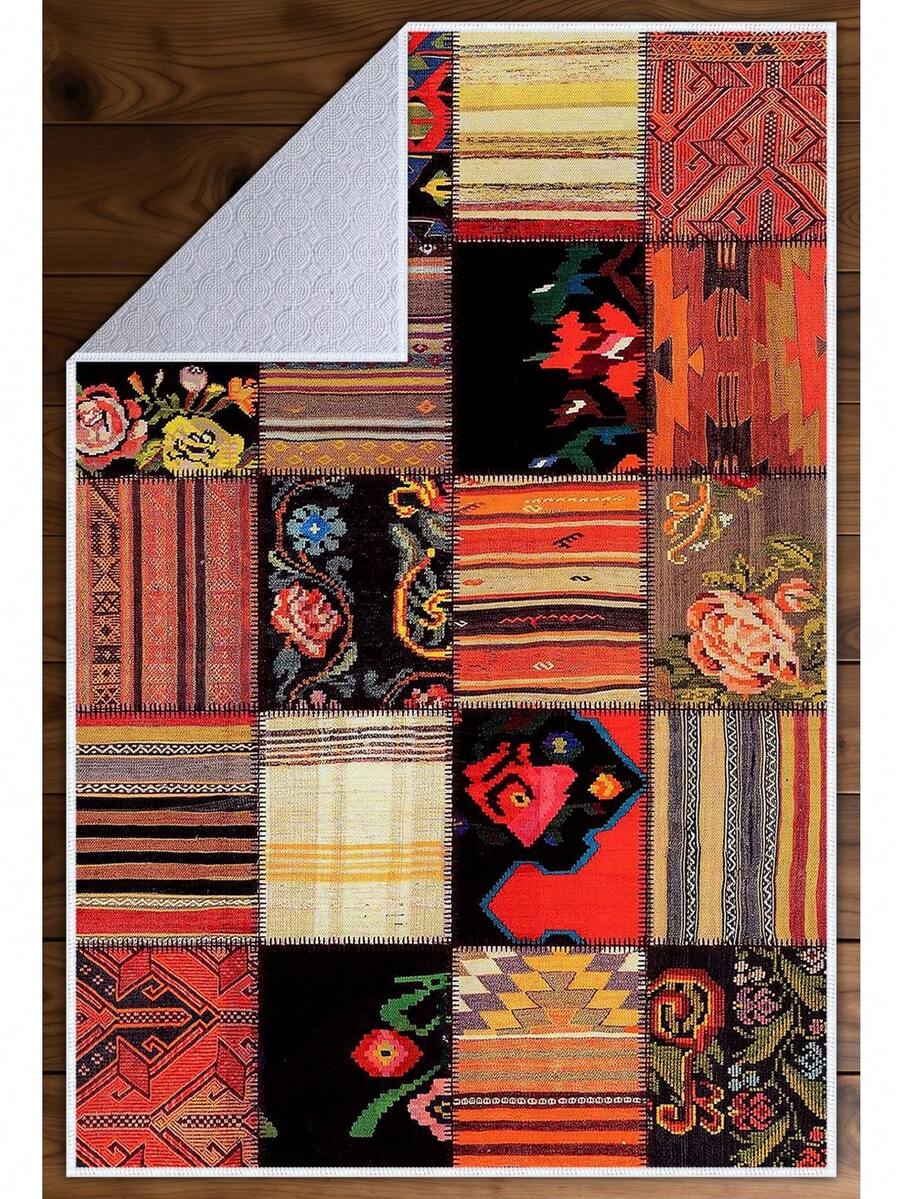 Digitally Printed Non-Slip Washable Runner And Area Rug Living Room Carpet, Modern Design | Modern, Scandinavian, Bohemian And Classic Styles | 100% Polyester - Pink - View 1