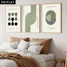 3PCS Modern Minimalist Cartoon Painting Oil Canvas Wall Art Decorations, Bohemian Style Geometric Art Print Posters Room Decorations For Bars, Living Rooms, Cafes, Homes, And Dormitory Walls(No Frame/Framed) - Cartoon - View 3