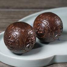 Bola Baoding Kayu Solid untuk Pijat Tangan, Bola Pijat Alami, Meredakan Stres, Latihan Jari, Meditasi. - MultiWarna - View 8