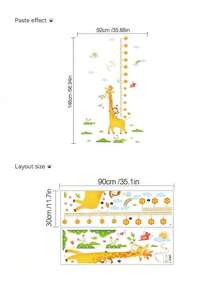 1pc Car, Excavator, Piano Shaped Height Measurement Wall Sticker, Accurately Track Your Baby's Height, Accompany Your Baby's Growth. Cartoon Design Removable Measuring Ruler Sticker, Suitable For Room And Home Decor, Party, Home Decoration, Gift. - Height Stickers - View 15