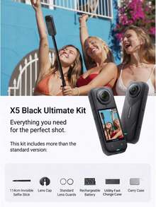 Insta360 Kamera Aksi Panorama X5, Resolusi Tinggi 8K, Stabilisasi Gambar dan Tahan Air, Kamera Genggam untuk Berkendara Motor, Kamera Saku untuk Vlog dan Perjalanan, Tersedia Berbagai Paket - View 14