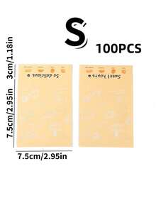 100pcs Pack English Style Baking Bags - Semi-Transparent Self-Adhesive Bags, Suitable For Bread And Toast, Reusable Kraft Paper Bags With Window, Individually Packaged, Ideal Packaging For Gifts, Pastries, Snacks And Baked Goods. - Multicolor - View 15