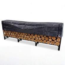 Heavy-Duty Elevated Steel Firewood Rack - Log Storage Holder with Stable Feet for Outdoor Fireplace/Fire Pit, Patio Yard & Garden Outdoor wood rack - 272 x 25 x 95 cm - Schwarz - Übersicht 1