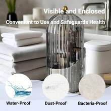 Large Capacity Cosmetic Organizer With 180° Sliding Dustproof Lid, 360° Rotating Makeup Brush Holder With 3 Storage Sections, Clear Covered Vanity Caddy For Toothbrush, Toothpaste And Lipstick, Dorm Essentials, Available In White, Gray, Green,Black - Multicolor - View 13