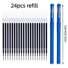 24pcs Large Capacity Gel Pen Set, 0.5mm Blue Ink, Comfortable Grip, Smooth Writing, Suitable For Notes, Office And School Use, Birthday, New Year Gift For Friends - High-capacity Ballpoint Pen - View 13