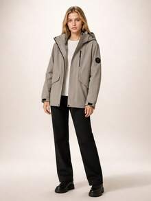 Women Outdoor Soft Shell Jacket, Casual Windbreaker Spring Sports - Khaki - View 11
