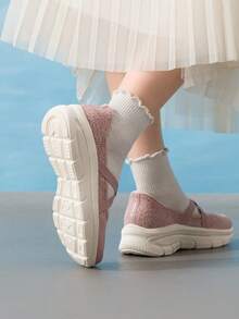 Skechers Women's Lightweight Casual Shoes ARCH FIT MC D'LUX Mary Jane Shoes Comfortable Breathable Cushioned Athletic Shoes 159523-ROS - Rose Red - View 5