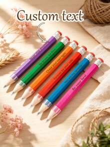 [Customized]2pcs, Customized Engraved Name Pencils With Eraser - Suitable For Sketching, Exams And Painting - - Ideal Birthday, Christmas And Thanksgiving Gifts - Sets - View 9