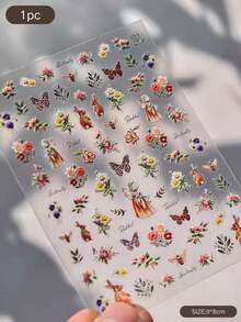 1 Set Pastoral Decorative Stickers, Elegant Thin Adhesive Backing Design, Multiple Shell Surface Styling Beautification Decals - Decorative Stickers - View 8