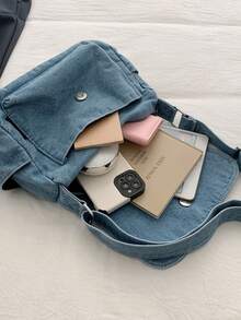 Fashionable Flap Men's One Shoulder Crossbody Bag - Multicolor - View 12