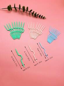 V-Shaped Cable Knitting Needle Set, 30 Pieces, 3mm, 4mm, 5mm Common Sizes, V-Shaped Design Anti-Slip And Stable, Holds Yarn Loops More Securely, Knitting Accessory For Knitting Sweaters, Scarves, Cardigans, Hats With 3D Cable Patterns - Twisted Needle Set - View 2